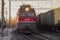 Soviet electric locomotive VL80t-1945 and oncoming train