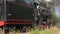 Soviet freight locomotive L-2198 in motion on an August day. Ruskeala, Karelia