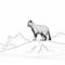 Soviet-inspired Frostpunk Style Cat Drawing On Hills
