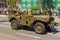 Soviet military all-wheel drive GAZ-67 with a simplified open body, in which instead of the door there were cutouts