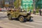 Soviet military all-wheel drive GAZ-67 with a simplified open body, in which instead of the door there were cutouts. Victory para