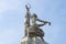 Soviet monument `Worker and collective farm woman` close-up