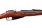 Soviet Mosin rifle isolate on a white back The weapon of the red army and the revolution. A vintage bolt carbine from World War II