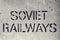 Soviet railways words painted on old used cargo container 2