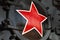 Soviet Red Star sign on a steam locomotive hatch