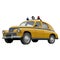 Soviet retro yellow police car with flashing lights