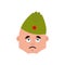 Soviet soldier sad emoji. Retro Russian warrior sorrowful emotio