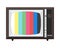 Soviet TV set. Vector multi colored illustration on light background. Original vintage object. 