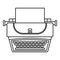 Soviet typewriter icon, outline style