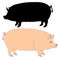 Sow pig pink silhouette black