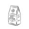 Soy flour in a paper bag outline icon