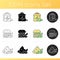 Soy foods icons set