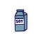 Soy milk doodle icon, vector illustration