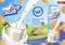 Soy Milk Horizontal Banner, Natural Diet Drink