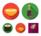 Soy sauce, noodles, kettle.rolls.Sushi set collection icons in flat style vector symbol stock illustration web.