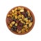 Soybean cranberry trail mix in a small bowl