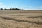 Soybean field after harvest in the fall