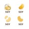 Soybean Logo vector template design. Healthy Food simple vector illustration