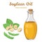 Soybean oil in glass bottle isolated