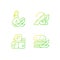 Soybeans cooking gradient linear vector icons set