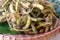 soybeans serve in bamboo woven plate