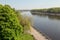 Sozh river embankment near the Palace and Park Ensemble in Gomel, Belarus.
