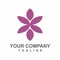 SPA and aesthetic purple orchid flower logo and icon