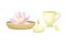 Spa and Aromatherapy with Burning Candle and Lotus Flower Vector Composition