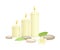 Spa and Aromatherapy with Burning Candle and Stone Vector Composition