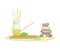 Spa and Aromatherapy with Incense and Stones Vector Composition