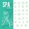 Spa & beauty doodle icons set