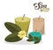 Spa beauty health aroma candles with flower