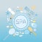 Spa blue logotype concept for beauty salon