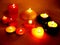 Spa candles in darkness