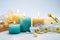 Spa candles therapy for relaxing retreat