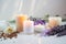 Spa candles therapy for relaxing wellness
