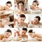 Spa collage: different types of massage.