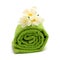 Spa concept - flower and green towel