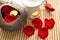 Spa Concept: Rose petals, aroma candles