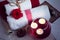 SPA consist from towels, candles, flowers, and aromatherapy water