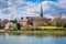 Spa Creek and St. Mary`s Church, in Annapolis, Maryland