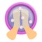 Spa flower foot bath icon, cartoon style