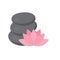 Spa icon vector. spa pebbles stone icon lotus icon