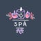 Spa logo design, badge for wellness, yoga center, health and cosmetics label, hand drawn vector Illustration