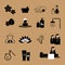 Spa massage icons set