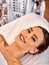 Spa and massage salon for women. Facial treatment young woman.