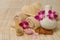 Spa massage setting with herb and compress balls