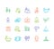 Spa Outline Color Icon Set. Vector