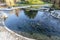 Spa Park landscape with thermal water path in Bad Saulgau, Germany