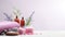 spa procedures center beauty treatment items massage stone towels candles soap salt comfort essential oils flowers rest